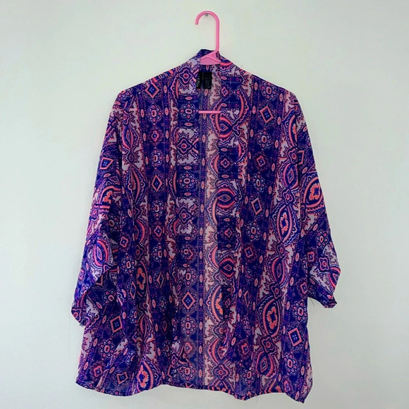 Pink and Purple Aztec Kimono - Picture 1 of 4